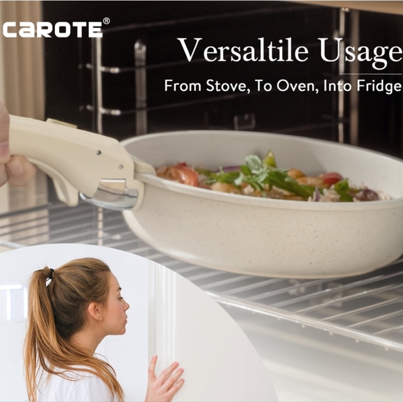 Carote Nonstick Cookware Sets, 17 Pcs Granite Non Stick Pots Pans Set - Picture 3 of 9